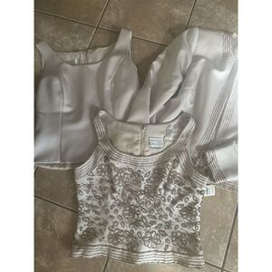 New Nahdree Black Tie 10P 10 Petite Vintage 3 Piece Beaded Set Jacket Blouse